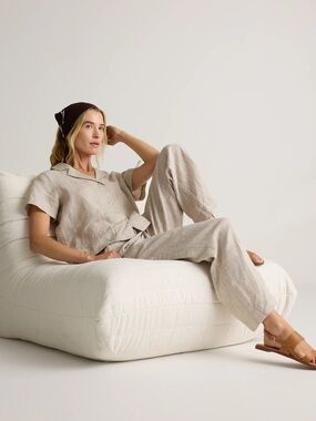 Quince 100% European Linen Wide Leg Pants Size XL